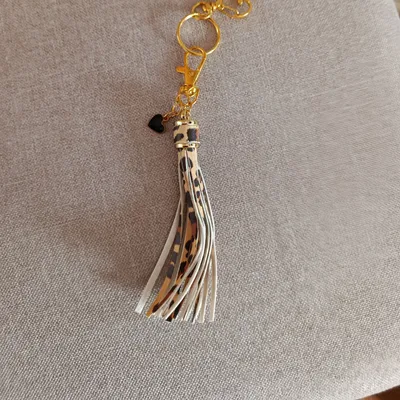 Porte clé bijoux de sac léopard 